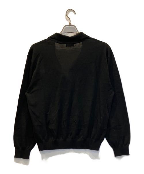BALLSEY（ボールジィ）BALLSEY (ボールジィ) シルケットウール オープンカラープルオーバー ブラック サイズ:Sの古着・服飾アイテム