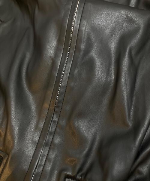 mizuiro-ind（ミズイロインド）mizuiro-ind (ミズイロインド) シンセティックレザージップブルゾン ブラック サイズ:表記なしの古着・服飾アイテム
