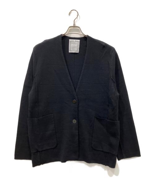 BEARDSLEY（ビアズリー）BEARDSLEY (ビアズリー) ウールスムースカーディガン ブラック サイズ:FREEの古着・服飾アイテム