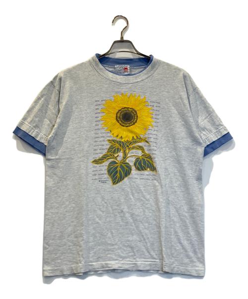 morning sun（morning sun）morning sun (morning sun) プリントTシャツ グレー サイズ:Lの古着・服飾アイテム