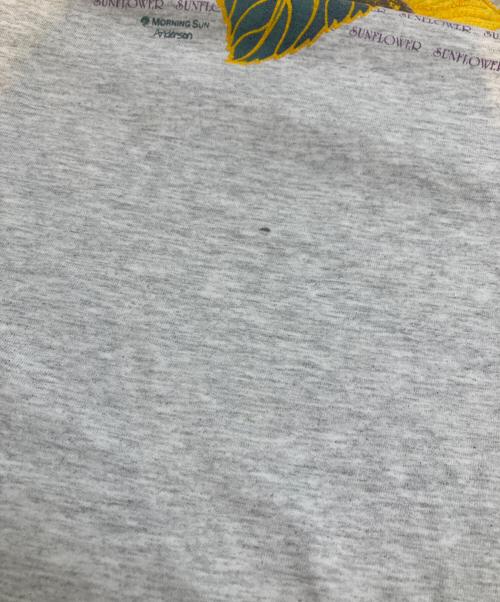 morning sun（morning sun）morning sun (morning sun) プリントTシャツ グレー サイズ:Lの古着・服飾アイテム
