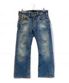 TRUE RELIGION（トゥルー レリジョン）の古着「レインボー刺繍デニムパンツ」｜インディゴ