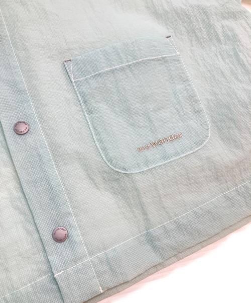and wander（アンドワンダー）and wander (アンドワンダー) sheer ripstop SS shirt ブルー サイズ:WMの古着・服飾アイテム