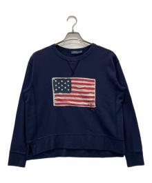 POLO RALPH LAUREN（ポロ・ラルフローレン）の古着「星条旗パッチスウェット」｜ネイビー
