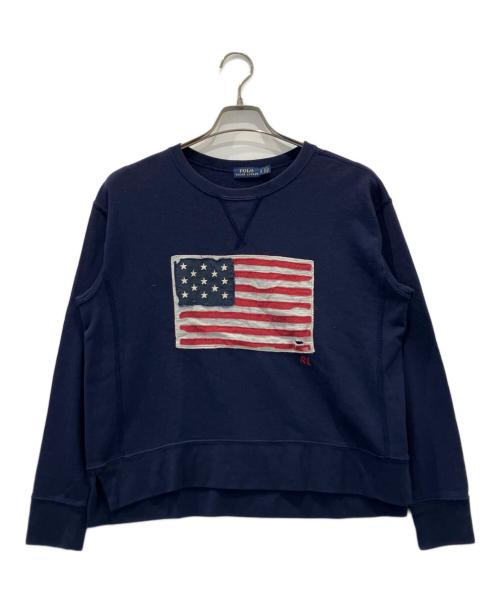 POLO RALPH LAUREN（ポロ・ラルフローレン）POLO RALPH LAUREN (ポロ・ラルフローレン) 星条旗パッチスウェット ネイビー サイズ:Sの古着・服飾アイテム