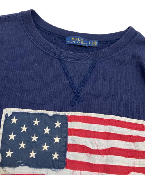 POLO RALPH LAUREN（ポロ・ラルフローレン）POLO RALPH LAUREN (ポロ・ラルフローレン) 星条旗パッチスウェット ネイビー サイズ:Sの古着・服飾アイテム