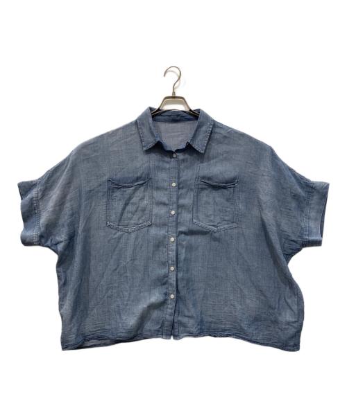BEARDSLEY（ビアズリー）BEARDSLEY (ビアズリー) シフォンデニムポンチョシャツ ネイビー サイズ:FREEの古着・服飾アイテム