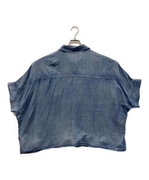 BEARDSLEY（ビアズリー）BEARDSLEY (ビアズリー) シフォンデニムポンチョシャツ ネイビー サイズ:FREEの古着・服飾アイテム