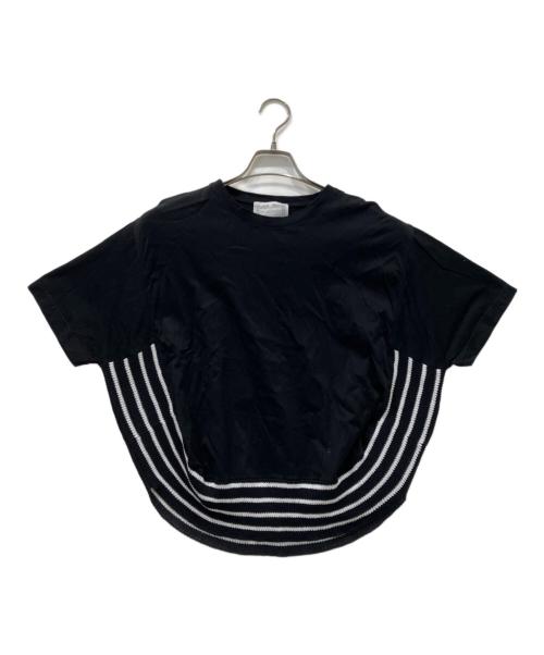 BEARDSLEY（ビアズリー）BEARDSLEY (ビアズリー) ニットコンビカットソー ブラック サイズ:FREEの古着・服飾アイテム