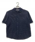 AURALEEオーラリー）の古着「COTTON MESH KNIT HALF SLEEVED SHIRT」｜ブラック
