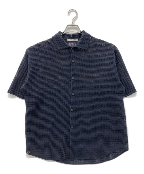 AURALEE（オーラリー）AURALEE (オーラリー) COTTON MESH KNIT HALF SLEEVED SHIRT ブラック サイズ:4の古着・服飾アイテム