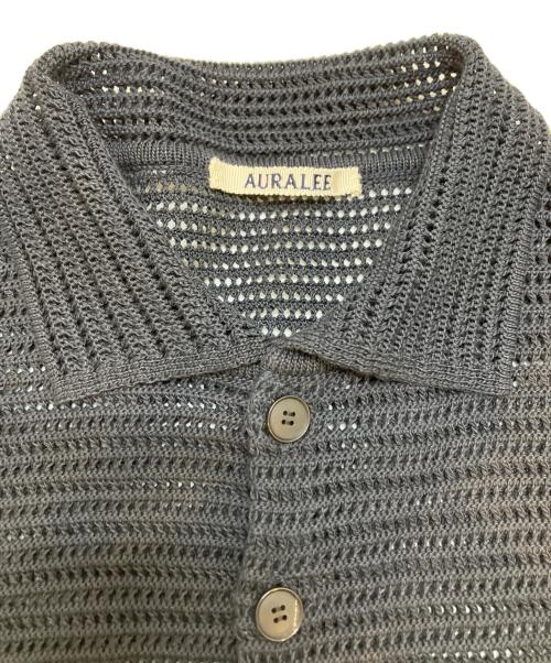 AURALEE（オーラリー）AURALEE (オーラリー) COTTON MESH KNIT HALF SLEEVED SHIRT ブラック サイズ:4の古着・服飾アイテム