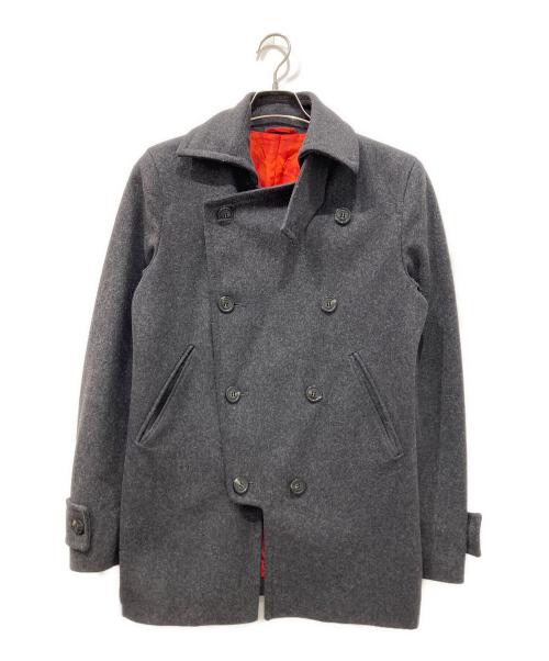 Vivienne Westwood（ヴィヴィアンウエストウッド）Vivienne Westwood (ヴィヴィアンウエストウッド) 12AW メルトンウール変形Pコート グレー サイズ:44の古着・服飾アイテム