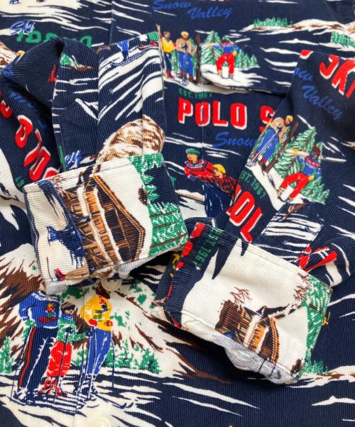 POLO RALPH LAUREN（ポロ・ラルフローレン）POLO RALPH LAUREN (ポロ・ラルフローレン) オープンカラーコーデュロイシャツ ネイビー サイズ:Mの古着・服飾アイテム