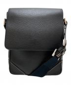 dunhillダンヒル）の古着「レザーフラップショルダーバッグ」｜ブラック