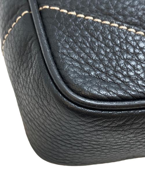 dunhill（ダンヒル）dunhill (ダンヒル) レザーフラップショルダーバッグ ブラック サイズ:表記なしの古着・服飾アイテム