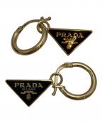 PRADAプラダ）の古着「エナメル メタル ピアス」｜ゴールド