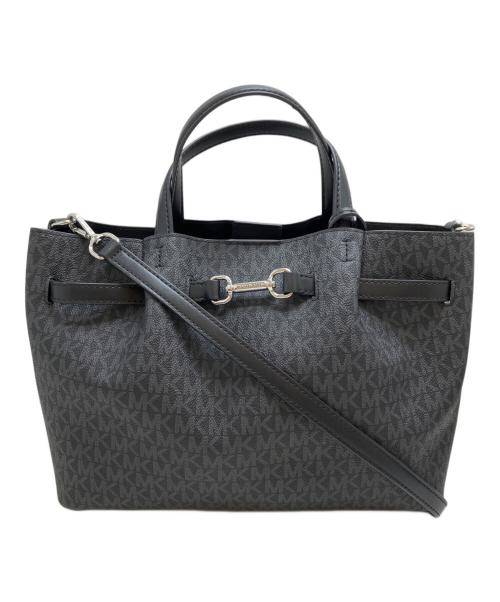 MICHAEL KORS（マイケルコース）MICHAEL KORS (マイケルコース) カーソン ミディアム シグネチャー ロゴ サッチェル ブラックの古着・服飾アイテム
