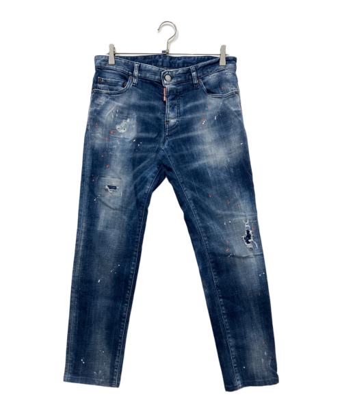 DSQUARED2（ディースクエアード）DSQUARED2 (ディースクエアード) スキニーデニムパンツ インディゴ サイズ:48の古着・服飾アイテム