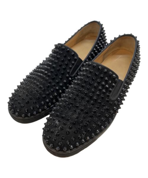 Christian Louboutin（クリスチャン・ルブタン）Christian Louboutin (クリスチャン・ルブタン) ROLLER BOAT/スタッズスリッポン ブラック サイズ:43の古着・服飾アイテム