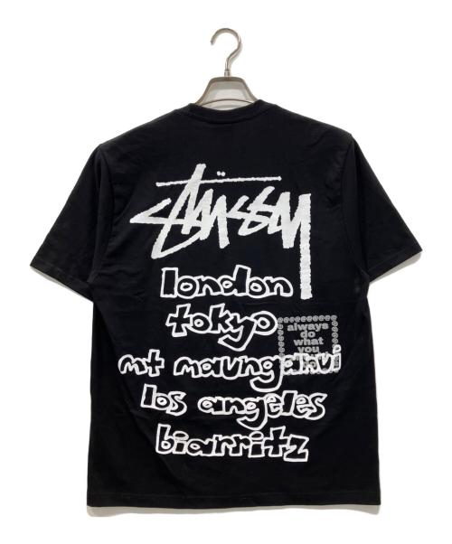 stussy（ステューシー）stussy (ステューシー) プリントTシャツ ブラック サイズ:Mの古着・服飾アイテム