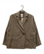RNA-Nアールエヌエーエヌ）の古着「TWEEDY COTTON チェックダブルジャケット」｜ブラウン
