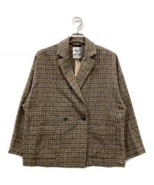 RNA-N（アールエヌエーエヌ）の古着「TWEEDY COTTON チェックダブルジャケット」｜ブラウン