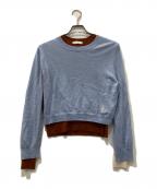 J.W.ANDERSONジェイダブリューアンダーソン）の古着「J.W.ANDERSON LAYERED CREW NECK JUNPER」｜ブラウン×ブルー