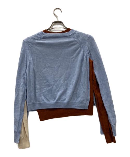 J.W.ANDERSON（ジェイダブリューアンダーソン）J.W.ANDERSON (ジェイダブリューアンダーソン) J.W.ANDERSON LAYERED CREW NECK JUNPER ブラウン×ブルーの古着・服飾アイテム