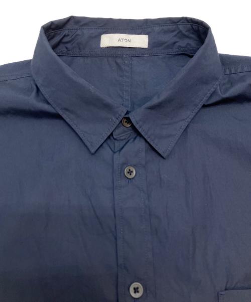 ATON（エイトン）ATON (エイトン) SUVIN BROAD WASHED SHIRT ネイビー サイズ:XLの古着・服飾アイテム