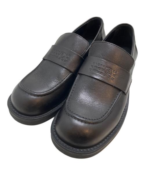 MM6 Maison Margiela（エムエムシックスメゾンマルジェラ）MM6 Maison Margiela (エムエムシックスメゾンマルジェラ) シティ バイカーローファ- ブラック サイズ:40の古着・服飾アイテム