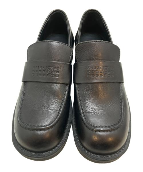 MM6 Maison Margiela（エムエムシックスメゾンマルジェラ）MM6 Maison Margiela (エムエムシックスメゾンマルジェラ) シティ バイカーローファ- ブラック サイズ:40の古着・服飾アイテム