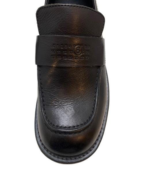 MM6 Maison Margiela（エムエムシックスメゾンマルジェラ）MM6 Maison Margiela (エムエムシックスメゾンマルジェラ) シティ バイカーローファ- ブラック サイズ:40の古着・服飾アイテム
