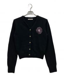 Mardi Mercredi（マルディメクルディ）の古着「RACOON BLENDED CARDIGAN V NECK」｜ブラック