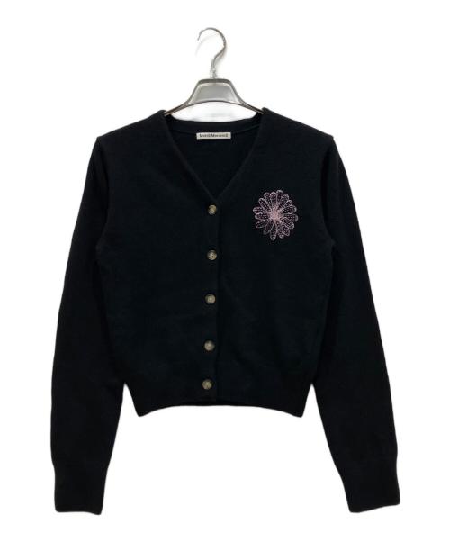 Mardi Mercredi（マルディメクルディ）MARDI MERCREDI (マルディメクルディ) RACOON BLENDED CARDIGAN V NECK ブラック サイズ:ONEの古着・服飾アイテム