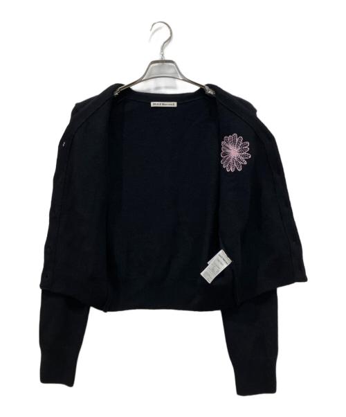 Mardi Mercredi（マルディメクルディ）MARDI MERCREDI (マルディメクルディ) RACOON BLENDED CARDIGAN V NECK ブラック サイズ:ONEの古着・服飾アイテム