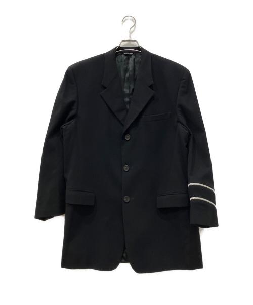 GIANNI VERSACE（ジャンニ・ヴェルサーチ）GIANNI VERSACE (ジャンニ・ヴェルサーチ) ジップデザインウールジャケット ブラック サイズ:48の古着・服飾アイテム