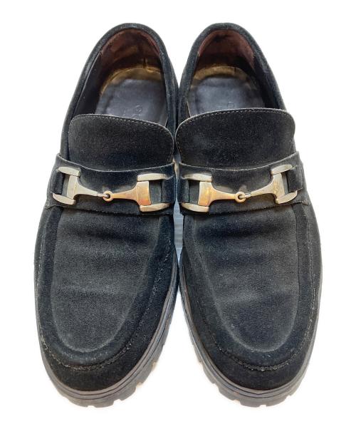 GUCCI（グッチ）GUCCI (グッチ) ホースビットスエードローファー ブラック サイズ:39 1/2の古着・服飾アイテム