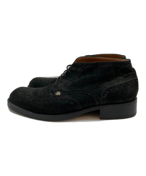 GIANNI VERSACE（ジャンニ・ヴェルサーチ）GIANNI VERSACE (ジャンニ・ヴェルサーチ) ウィングチップブーツ ブラック サイズ:6 1/2(約25～25.5CM相当)の古着・服飾アイテム