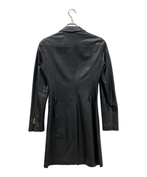 VERSACE JEANS COUTURE（ヴェルサーチ ジーンズクチュール）VERSACE JEANS COUTURE (ヴェルサーチ ジーンズクチュール) レザーコート ブラック サイズ:26/40(おおよそMサイズ)の古着・服飾アイテム