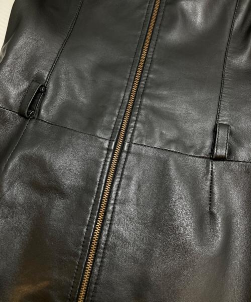 VERSACE JEANS COUTURE（ヴェルサーチ ジーンズクチュール）VERSACE JEANS COUTURE (ヴェルサーチ ジーンズクチュール) レザーコート ブラック サイズ:26/40(おおよそMサイズ)の古着・服飾アイテム