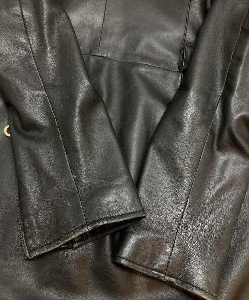 VERSACE JEANS COUTURE（ヴェルサーチ ジーンズクチュール）VERSACE JEANS COUTURE (ヴェルサーチ ジーンズクチュール) レザーコート ブラック サイズ:26/40(おおよそMサイズ)の古着・服飾アイテム