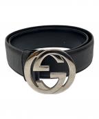 GUCCIグッチ）の古着「インターロッキングG バックル」｜ブラック
