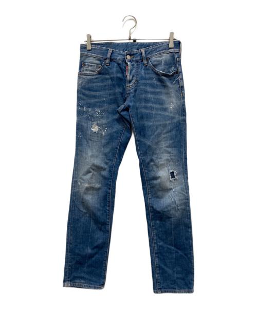 DSQUARED2（ディースクエアード）DSQUARED2 (ディースクエアード) ダメージ加工デニムパンツ インディゴ サイズ:42(XSサイズ相当)の古着・服飾アイテム