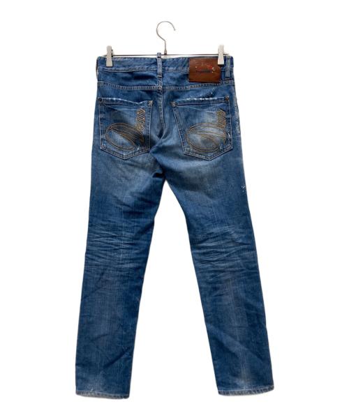 DSQUARED2（ディースクエアード）DSQUARED2 (ディースクエアード) ダメージ加工デニムパンツ インディゴ サイズ:42(XSサイズ相当)の古着・服飾アイテム