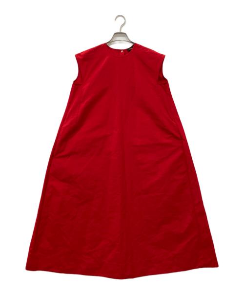 DRAWER（ドゥロワー）Drawer (ドゥロワー) Aラインノースリーブワンピース レッド サイズ:36 未使用品の古着・服飾アイテム