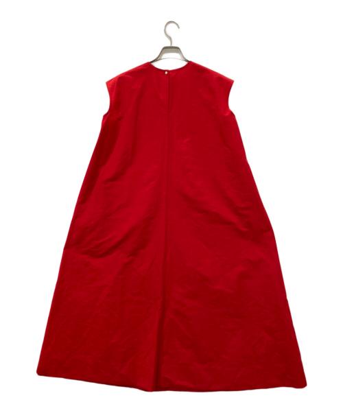 DRAWER（ドゥロワー）Drawer (ドゥロワー) Aラインノースリーブワンピース レッド サイズ:36 未使用品の古着・服飾アイテム