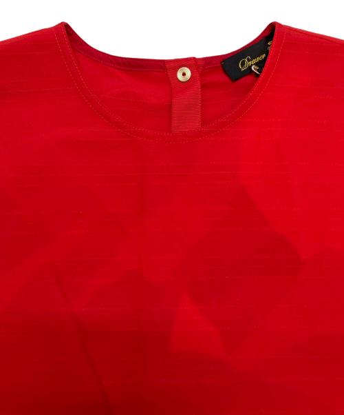 DRAWER（ドゥロワー）Drawer (ドゥロワー) Aラインノースリーブワンピース レッド サイズ:36 未使用品の古着・服飾アイテム