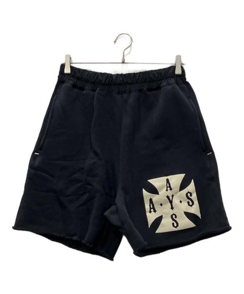 askyurself（アスクユアセルフ）ASKYURSELF (アスクユアセルフ) CROSS WAFFLE VINTAGE SHORTS ブラック サイズ:Mの古着・服飾アイテム