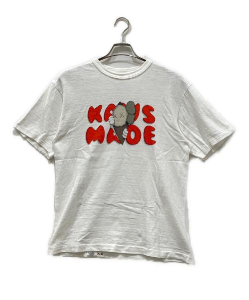 KAWS（カウズ）KAWS (カウズ) HUMAN MADE (ヒューマンメイド) Tシャツ ホワイト サイズ:Mの古着・服飾アイテム